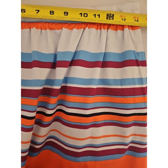 J. Crew Pleated Multi-color Striped A-Line Skirt Women's Size 6‎ - Picture 7 of 8